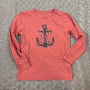 Crewcuts Boys Long Sleeved Anchor & Christmas Lights Tee Size 6/7